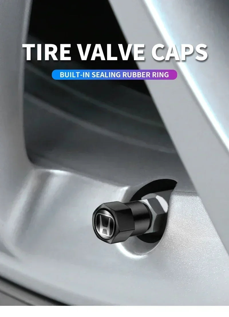4Pcs Metal Tire Valve Caps